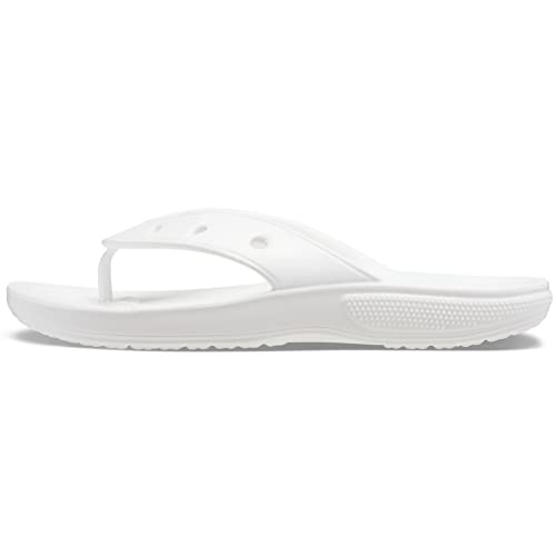 Crocs Unisex Men's and Women's Classic Flip Flops, White, Numeric_13 US