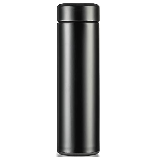 PARACITY Coffee Thermo, Thermo for Hot Drinks 17 oz Double Wall Vacuum Insulated Metal Water Bottle, Coffee Thermo, Stainless Steel Water Bottle Keeps Hot for 12 Hrs, Cold for 24 Hrs Black