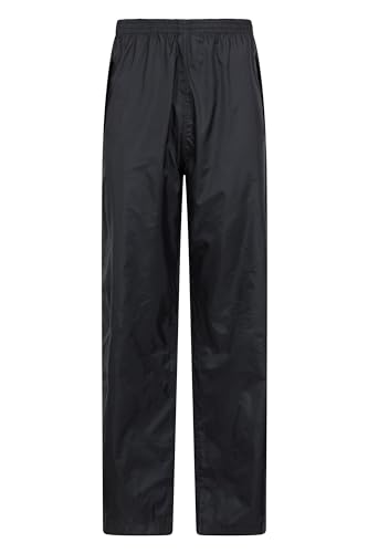 Mountain Warehouse Pakka Womens Waterproof Rain Over Pants - Packaway Bag Black 2