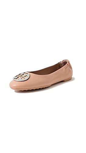 Tory Burch Women's Claire Ballet Flats, Light Sand/Gold/Silver, 6 Medium US