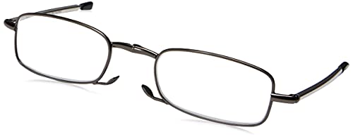 Foster Grant Men's Gideon Rectangular Reading Glasses, Black/Transparent, 64 mm, +2.00