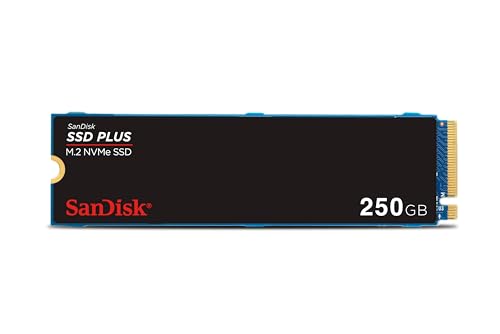 SanDisk 250GB SSD Plus M.2 NVMe SSD - PCIE Gen 3.0, Up to 2,400 MB/s - Internal Solid State Drive - SDSSDA3N-250G-G26