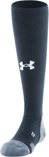 Under Armour Kids' Standard Team Over-The-Calf Socks, U771, 1-Pair, Black/Graphite/White, Small