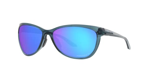 Oakley Women's OO9222 Pasque Aviator Sunglasses, Crystal Black/Prizm Sapphire Polarized, 60 mm