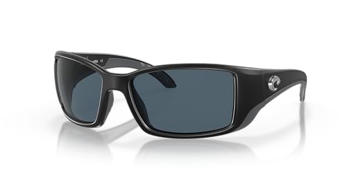 Costa Del Mar Men's Blackfin Polarized Round Sunglasses, Matte Black/Grey Polarized-580P, 62 mm