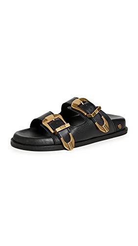 ANINE BING Women's Waylon Slides, Black, 8 Medium US
