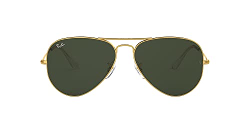 Ray-Ban RB3025 Classic Aviator Sunglasses, Gold/G-15 Green, 62 mm