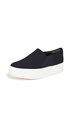 Vince Womens Warren Platform Slip On Fashion Sneakers Black Micro Stretch 8.5 M US