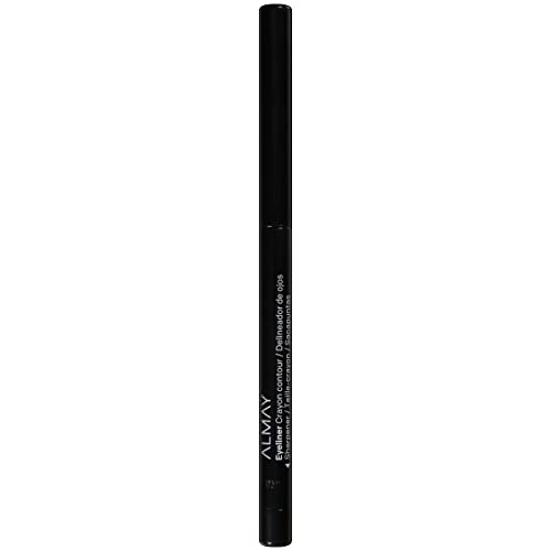 Almay Eyeliner Pencil, Hypoallergenic, Cruelty Free, Oil Free-Fragrance Free, Ophthalmologist Tested, Long Wearing and Water Resistant, with Built in Sharpener, 205 Black, 0.01 oz