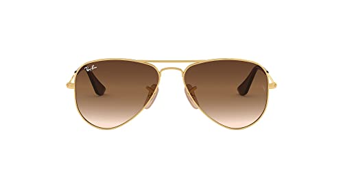 Ray-Ban Junior Rj9506S Metal Aviator Sunglasses, Arista/Brown Gradient Dark Brown, 50 mm