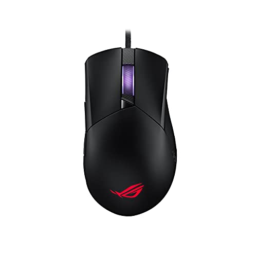 ASUS ROG Gladius III Wired Gaming Mouse, 19K Optical Sensor, 19,000 DPI, 6 Programmable Buttons, RGB Lighting, ROG Switch Socket Design, Swappable Switches, Ergonomic, Black