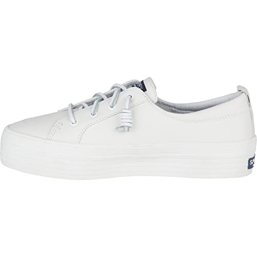 Sperry Women's Crest Vibe Platform Leather Sneaker, White, 8 M US