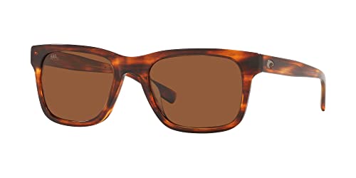 Costa Del Mar Men's Tybee Polarized Rectangular Sunglasses, Shiny Tortoise/Copper Polarized-580G, 52 mm
