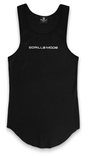 Gorilla Mode Muscle Ribbed Tank Tops (Small, Black)