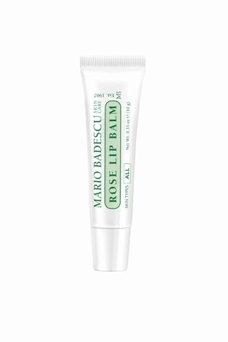 Mario Badescu Moisturizing Rose Lip Balm for Dry Cracked Lips, Infused with Coconut Oil and Shea Butter, Ultra-Nourishing Lip Care Moisturizer for Soft, Smooth and Supple Lips, 0.35 Oz