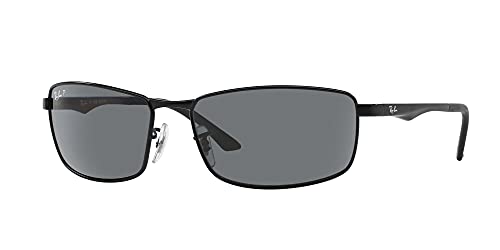 Ray-Ban RB3498 Sunglasses + Vision Group Accessories Bundle (Matte Black/Grey Polarized (006/81),61)