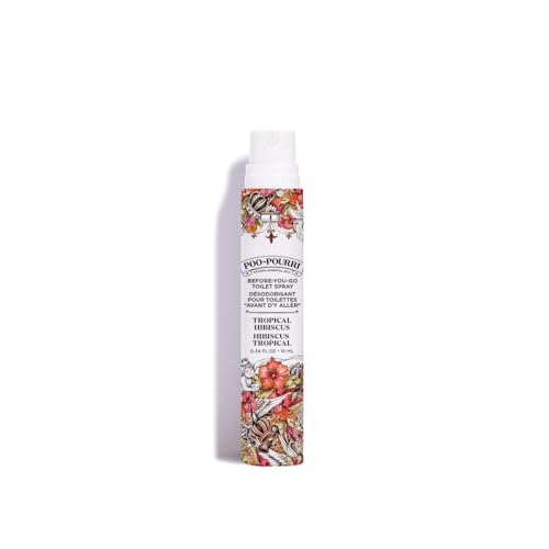 Poo-Pourri Before-You-Go Toilet Spray, Tropical Hibiscus, Travel Size 10 mL - Hibiscus, Apricot and Citrus