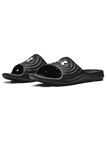 Under Armour mens Locker Iv Slide Sandal, Black Black White 001, 11 US