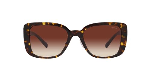 Coach HC8352 Sunglasses, Dark Tortoise/Dark Brown Gradient, 54 mm