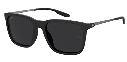 Under Armour Men's UA Reliance Polarized Square Sunglasses, Matte Dark Ruthenium Black, 56mm, 18mm