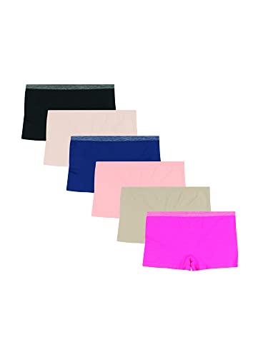 Hanes Women's Boyshorts Panties Pack, ComfortFlex Fit Seamless, Assorted Colors, Medium
