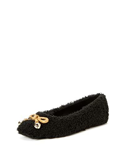 Katy Perry Women's The Evie Christmas Flat Ballet, Black/Gold, 8