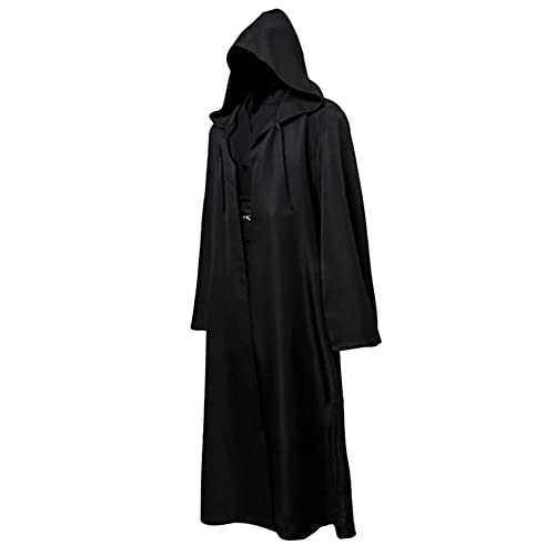 GraduationMall Adult Sith Robe Halloween Jedi Hooded Cloak Knight Darth Sidious Cosplay Costume Black Large