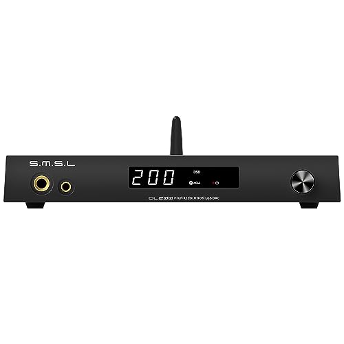SMSL DL200 ES9039Q2M Audio DAC and HiFi Headphone Amplifier,6.35mm Headphone/4.4m Headphone/TRS Balanced Line/RCA Single end Line Output,Dualmode USB2.0/1.1,TND+N -123dB,with Remote Control