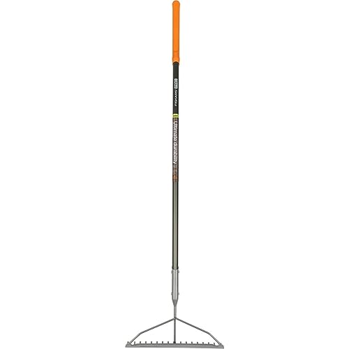 Fiskars Pro 60' Garden Rake - Lightweight Aluminum Gardening Tool - Lawn and Yard Tools - Silver/Orange