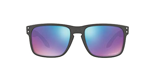 Oakley Men's OO9102 Holbrook Square Sunglasses, Steel/Prizm Snow Sapphire, 57 mm