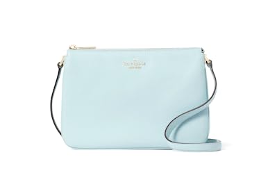 Kate Spade Leila Triple Gusset Crossbody Pebbled Leather Shoulder Bag, Dewy Blue