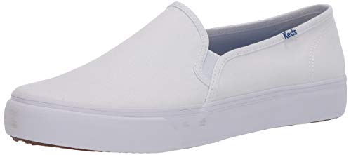 Keds Double Decker Slip on, Sneaker Womens, White Canvas, 9.5 Wide