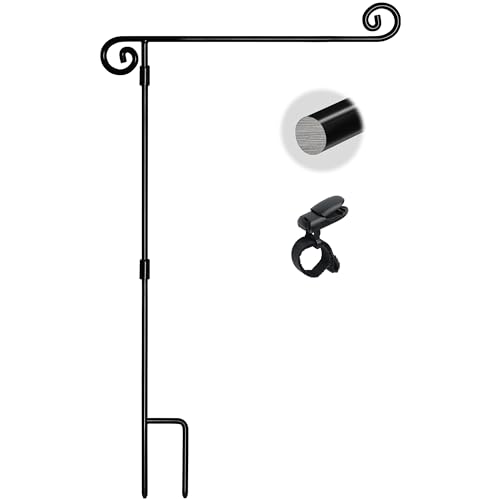 Garden Flag Stand, Yard Flag Holder,Garden Flag Hanger,Banner Pole with one Tiger Clip,Fall Decor for Outdoor Garden Lawn