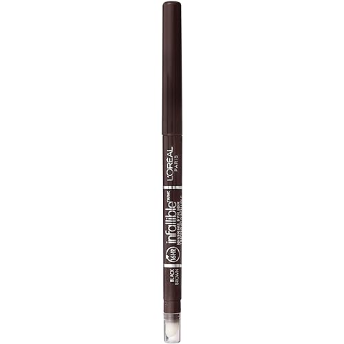 L’Oréal Paris Makeup Infallible Never Fail Original Mechanical Pencil Eyeliner with Built in Sharpener, Black Brown, 1 Count