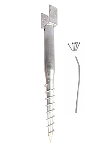 American Ground Screw U-Model Premium No Dig Ground Anchor - Screw in Post Stake - 27', Fits Standard 4x4 (3.5' X 3.5' Inch) Wooden Posts