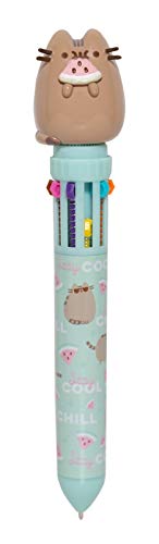 Grupo Erik Official Pusheen Pen | 10 in 1 Ballpoint Pen With 3D Pusheen Topper | Pusheen Gift | Kawaii Pen | Multicoloured Pen | Pusheen Gift - Kawaii Stationery