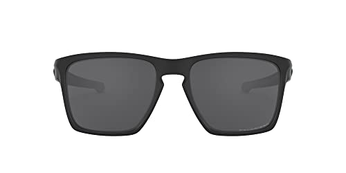 Oakley Men's OO9341 Sliver XL Rectangular Sunglasses, Matte Black/Grey Polarized, 57 mm