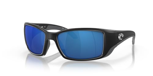 Costa Del Mar Men's Blackfin Polarized Round Sunglasses, Matte Black/Grey Blue Mirrored Polarized-580P, 62 mm