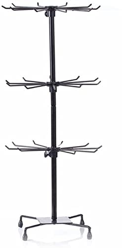 NMFIN 3Tier Rotating Jewelry Display Rack,Metal Earring Display Stands Jewelry Organizer Rack Tower Bracelet Holder for Necklace Ring Keychain,Black