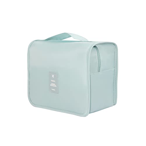 SRVR Toiletry Bag for Women Hanging Toiletry Bag Water Resistant，Cosmetic Makeup Travel Organizer with Hanging Hook (Light Blue)