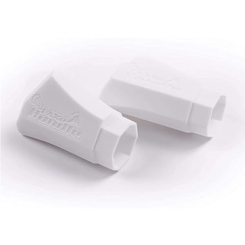 LAXE HANDLE Lacrosse Stick End Cap A Uniquely Designed End Cap Engineered to Allow for Hand Recognition of The Lacrosse Stick's Head Orientation (2-Pack (White))