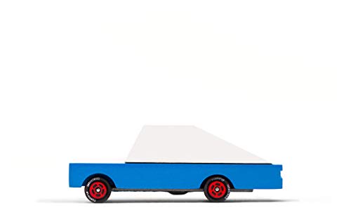 CANDYCAR Wooden Diecast Collection - Blue Racer, Premium Handcrafted Beech Wood Toy Car