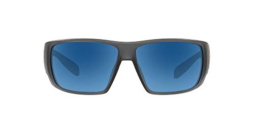 Native Eyewear Sightcaster Polarized Rectangular Sunglasses, Matte Smoke Crystal/Blue Reflex, 64 mm