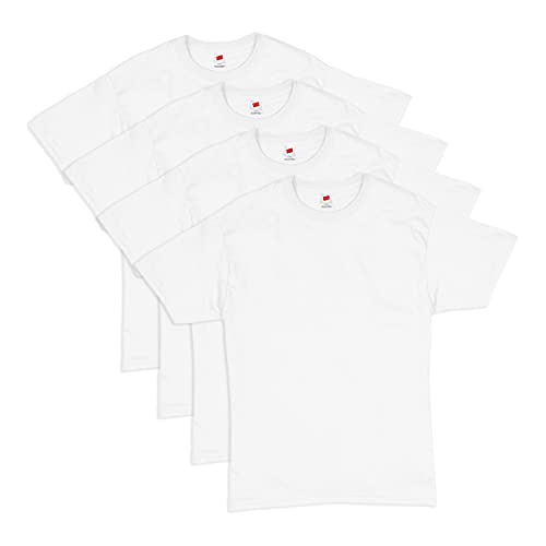 Hanes mens Essentials Short Sleeve T-shirt Value Pack (4-pack) athletic t shirts, White, X-Large US