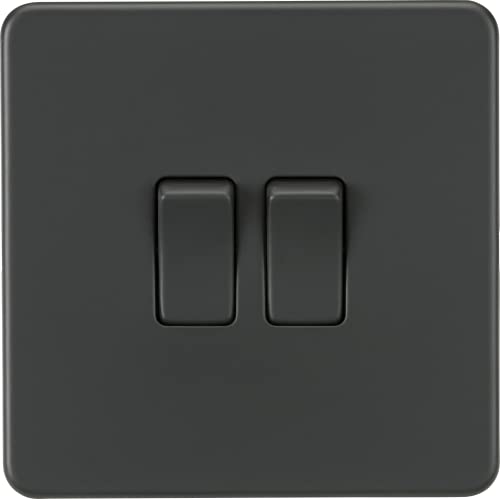 Knightsbridge SF3000AT Screwless, Light Switch 2G, Anthracite