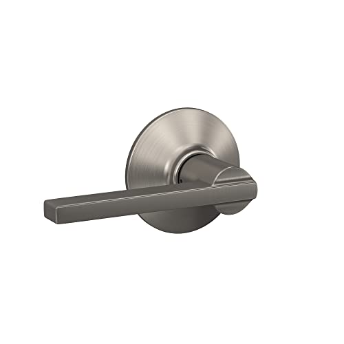 Schlage F10 LAT 619 Latitude Door Lever, Hall & Closet Passage Lock, Satin Nickel