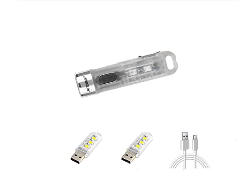 JETBEAM MINI ONE SE Max. 500 Lumen Fluorescence Whitening Agent Detection Durable Plastic Keychain Flashlight Type C Charging Cable Included