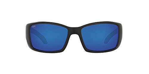 Costa Del Mar Men's Blackfin Polarized Round Sunglasses, Matte Black/Grey Blue Mirrored Polarized-580G, 62 mm