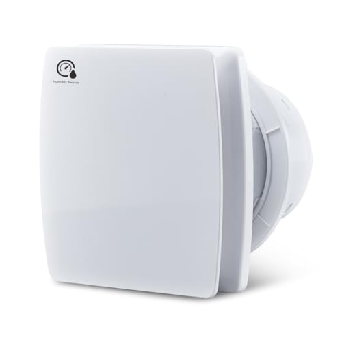 Hehou Bathroom Exhaust Fan with Humidity Sensor and Timer 5.9 In Spuer Quiet 110 CFM Bathroom Fan for Ceiling or Wall-Mount Ventilation Fan for Bathroom Basement Loft