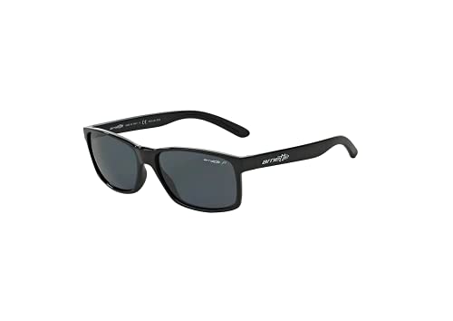 ARNETTE AN4185 41/81 59MM Shiny Black/Polarized Dark Grey Rectangle Sunglasses for Men + BUNDLE with Designer iWear Eyewear Kit